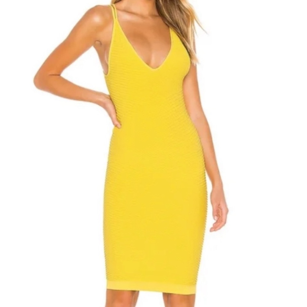BCBGeneration Knit Midi‎ Dress in Yellow